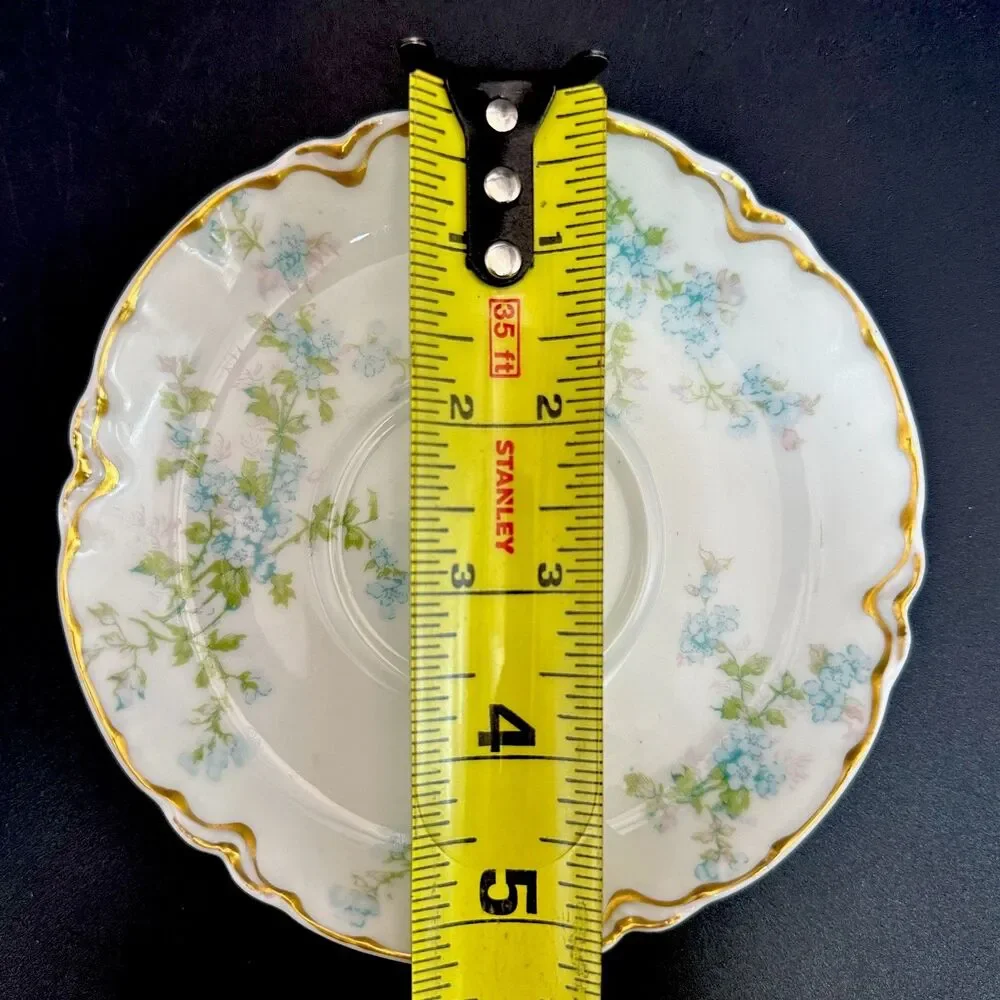 Antique Haviland Limoges 6 Piece Place Setting for One Forget Me Not Gold China